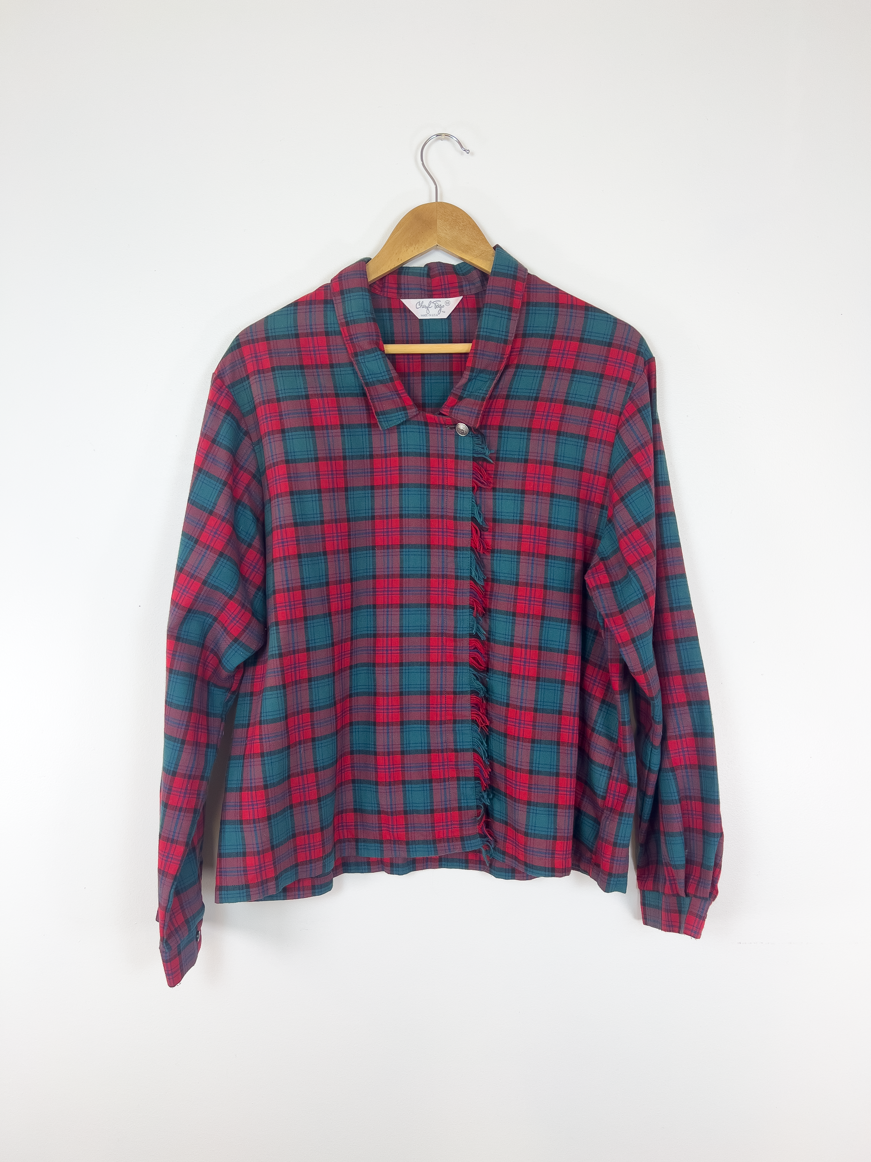 Plaid Ruffle Button-Up