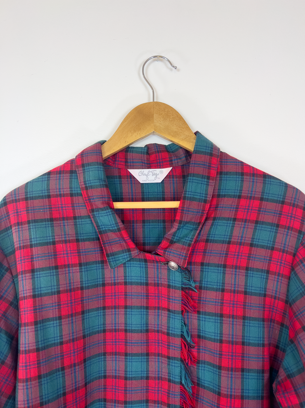 Plaid Ruffle Button-Up