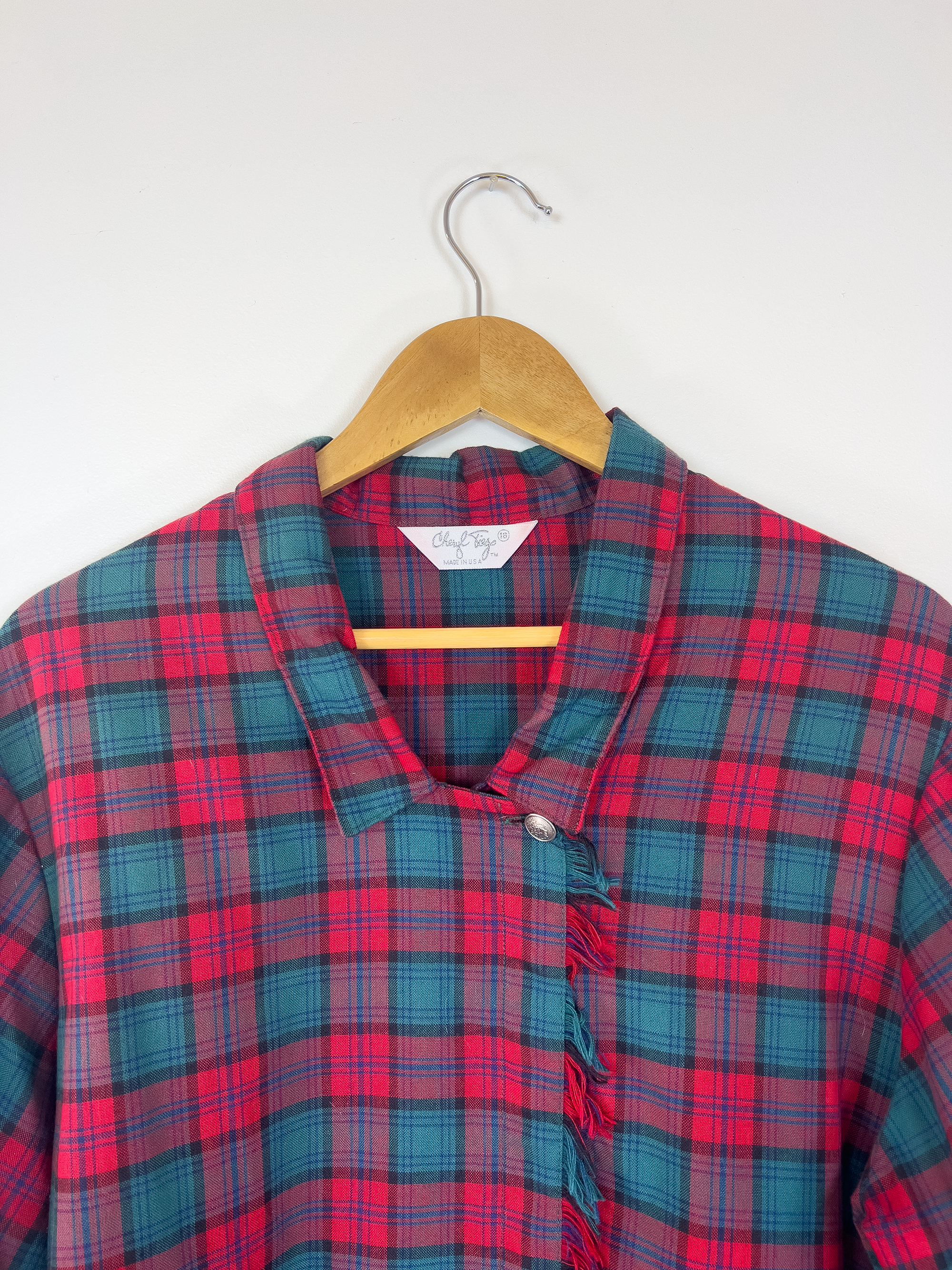 Plaid Ruffle Button-Up