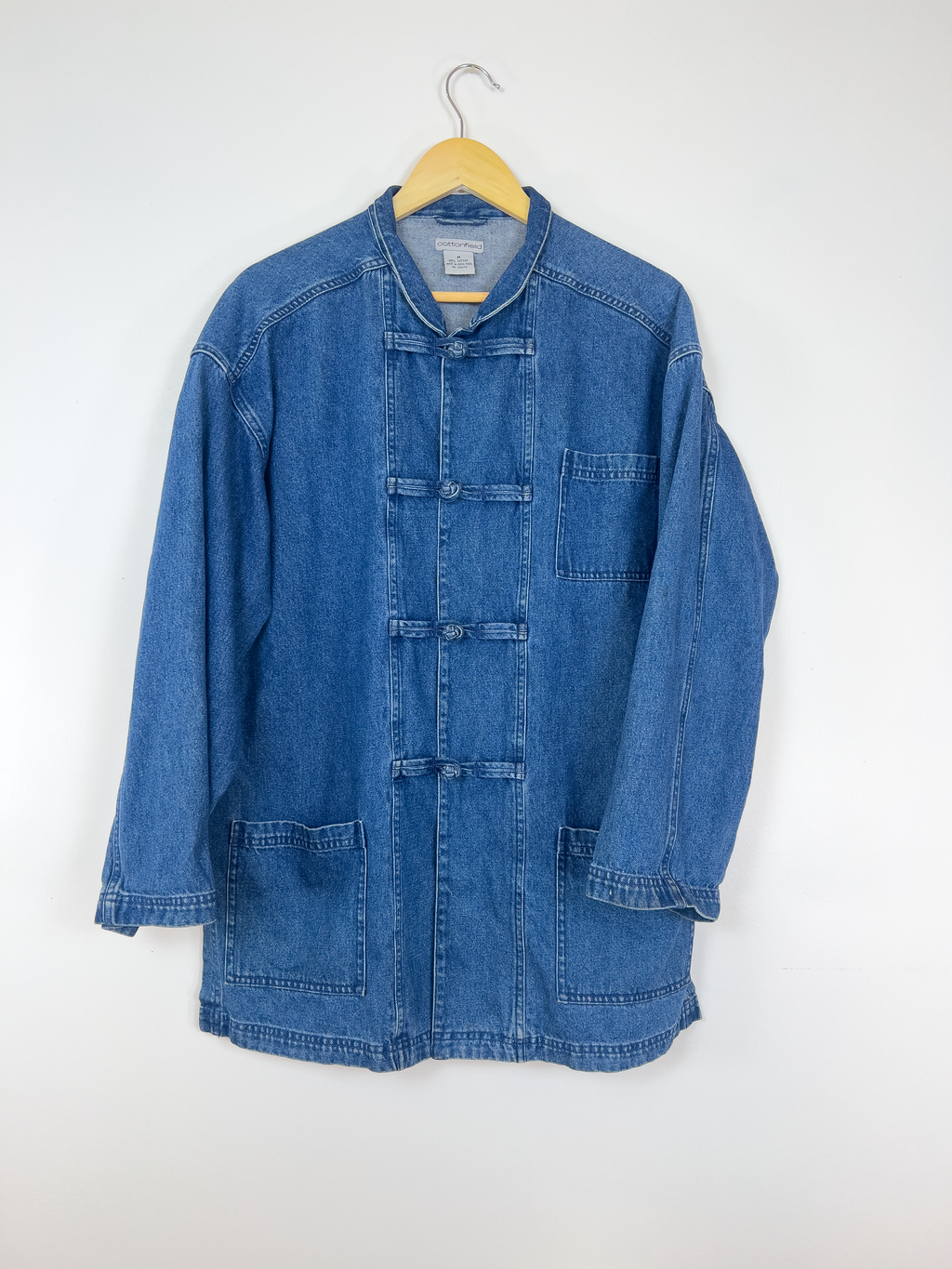 Denim Frog Button Jacket