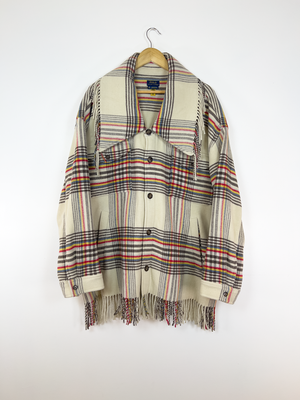 Polo Ralph Lauren Fringe Plaid Wool Jacket