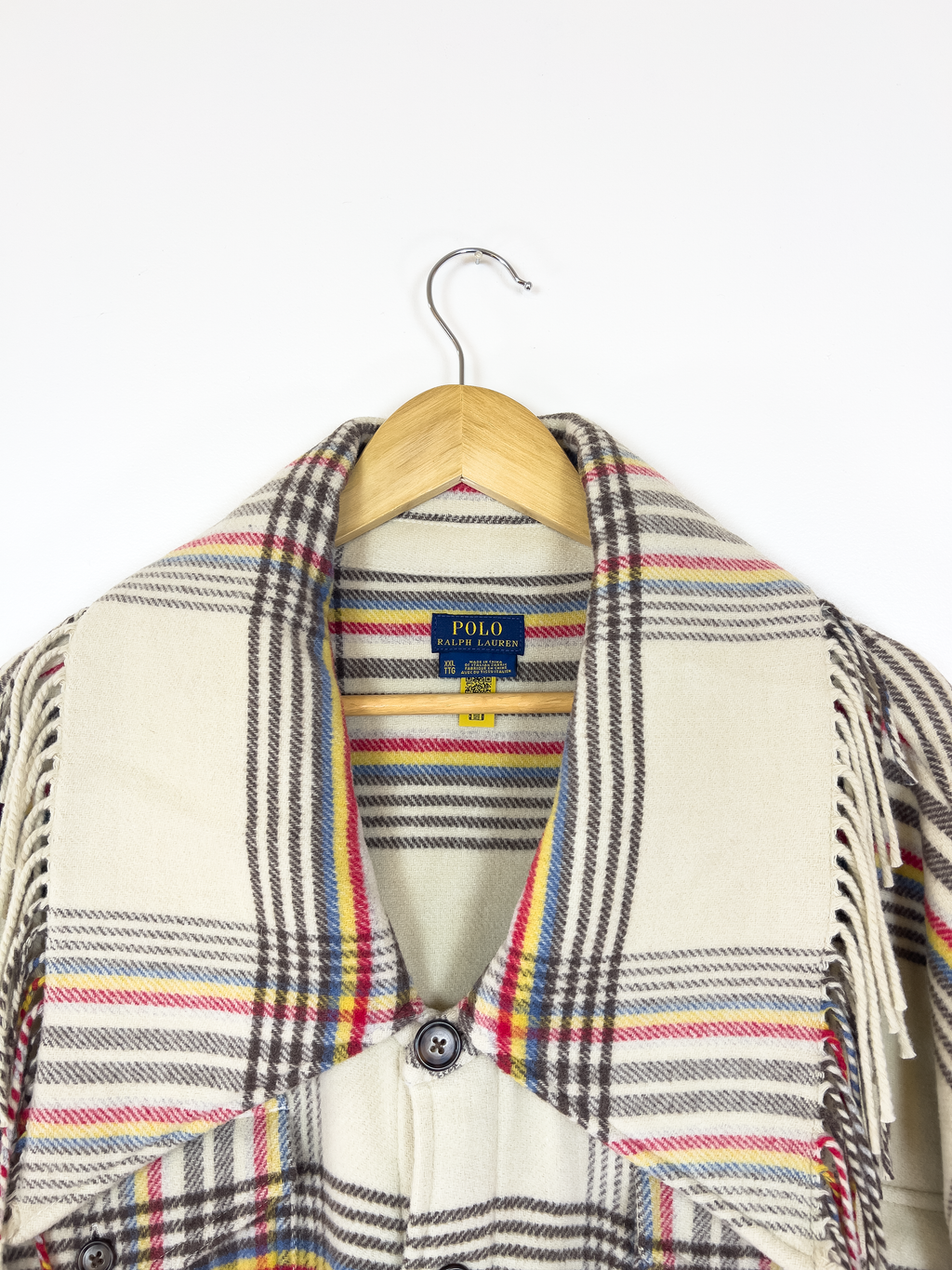 Polo Ralph Lauren Fringe Plaid Wool Jacket