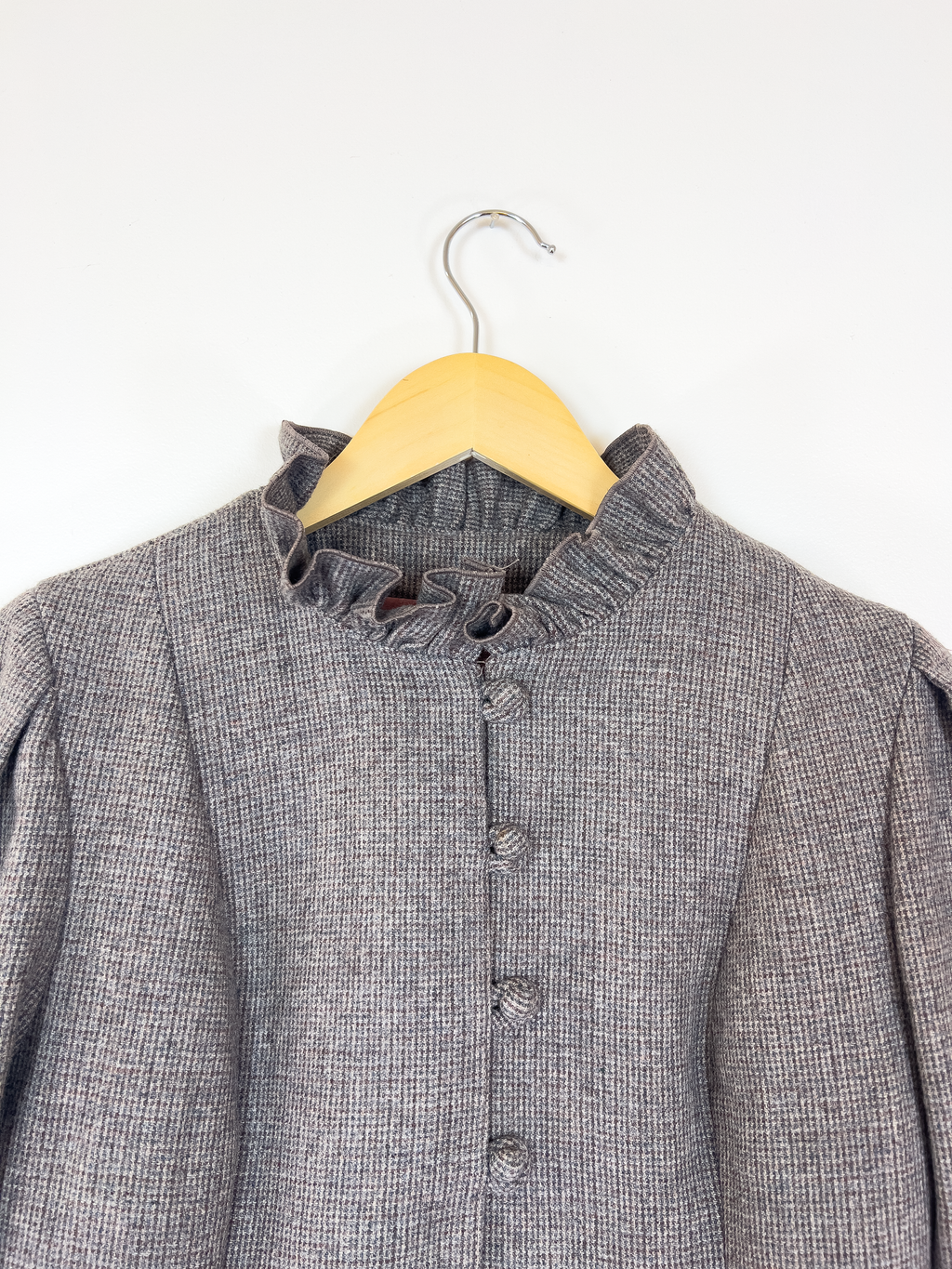 Ruffle Collar Wool Jacket
