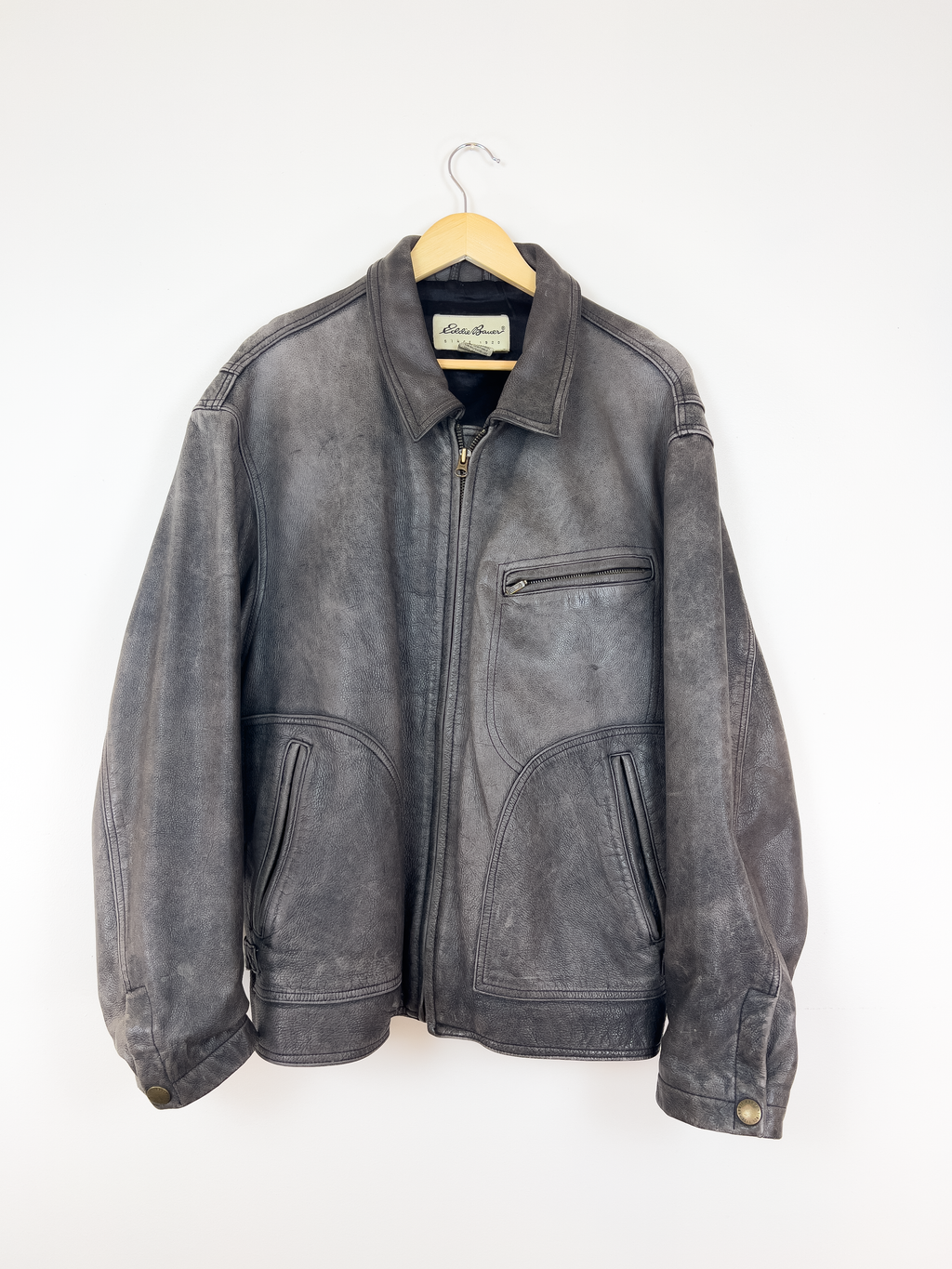 Eddie Bauer Gray Leather Jacket
