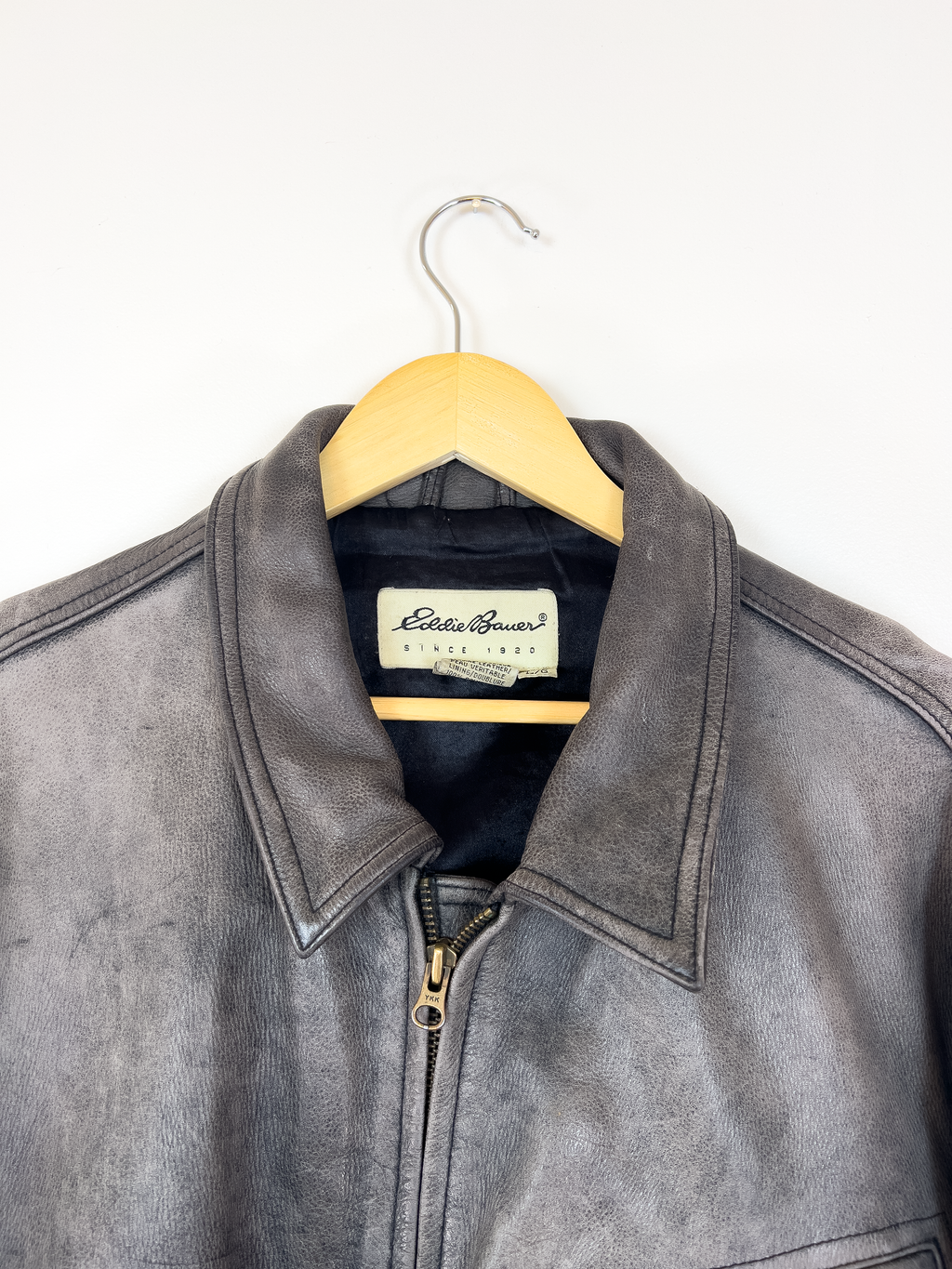Eddie Bauer Gray Leather Jacket