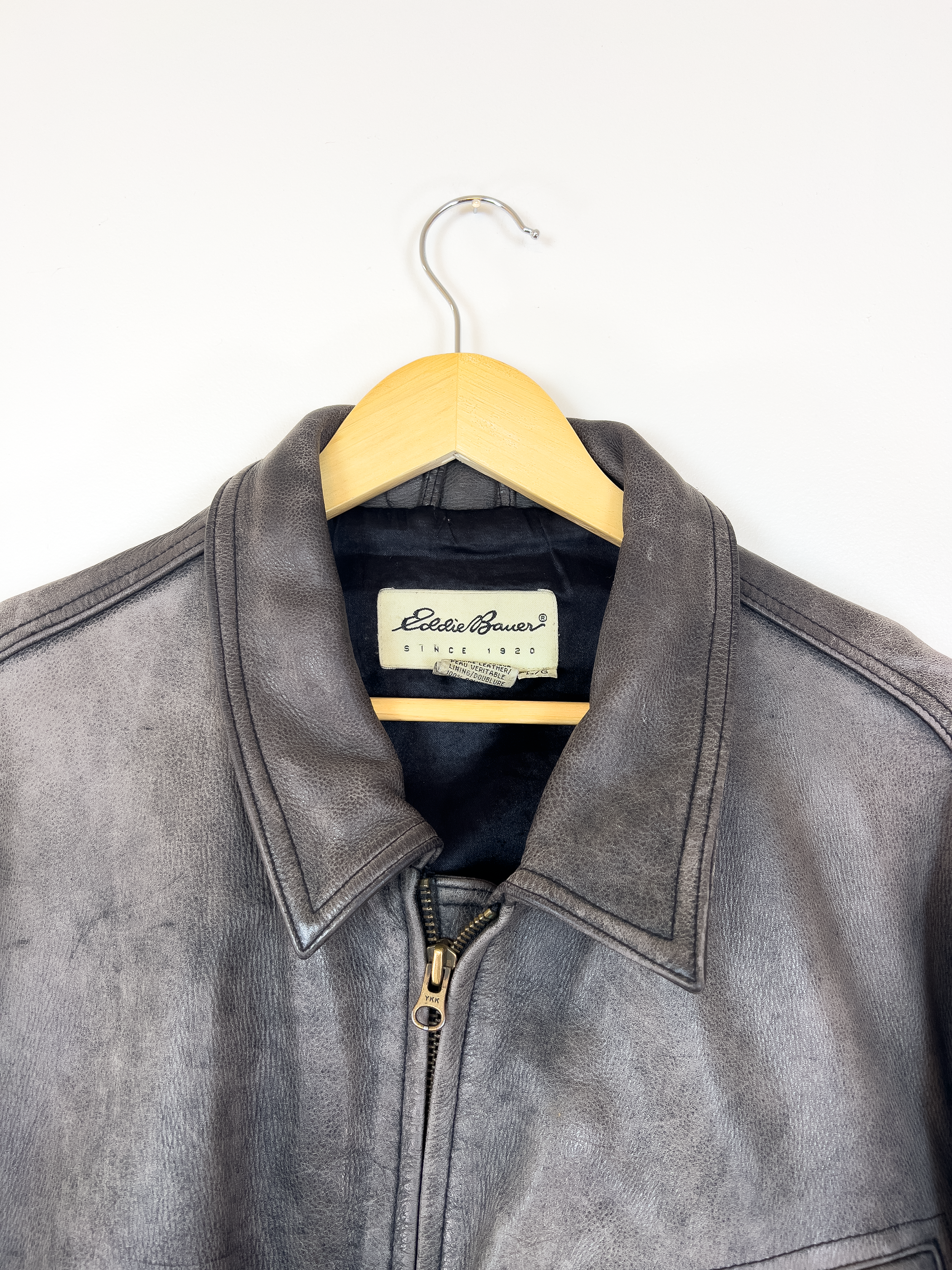 Eddie Bauer Gray Leather Jacket