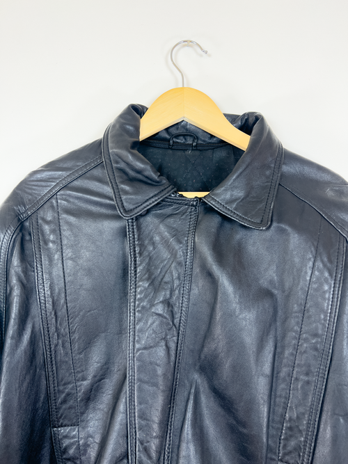 Black Leather Zip Jacket
