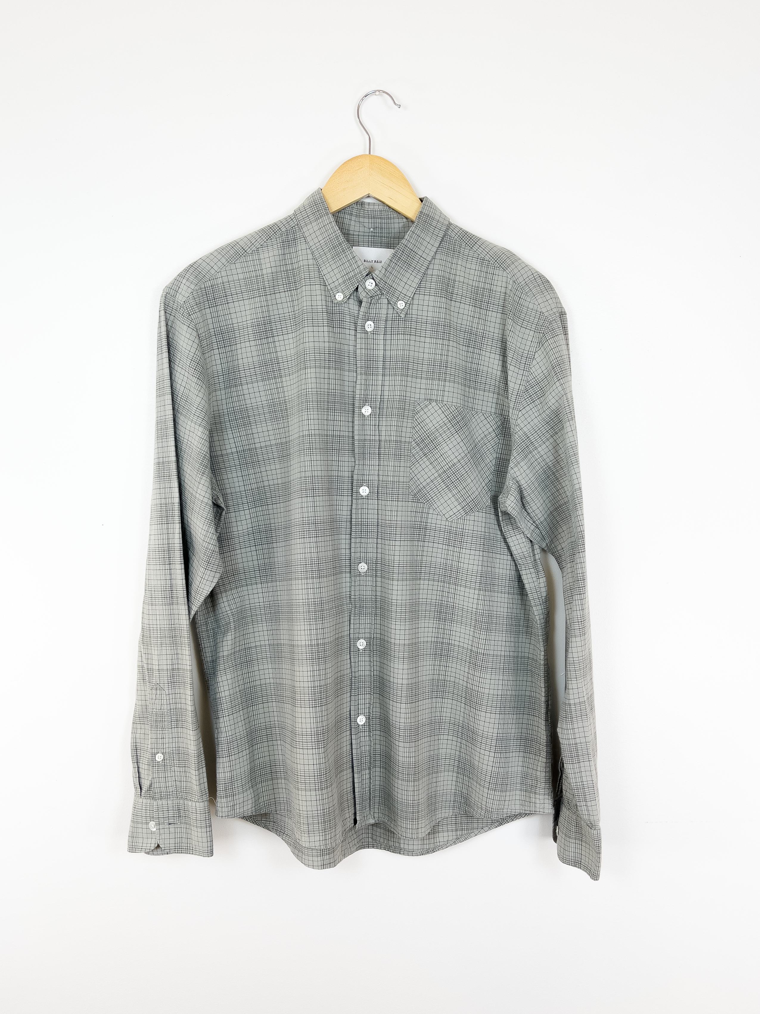 Billy Reid Gray Button-Up
