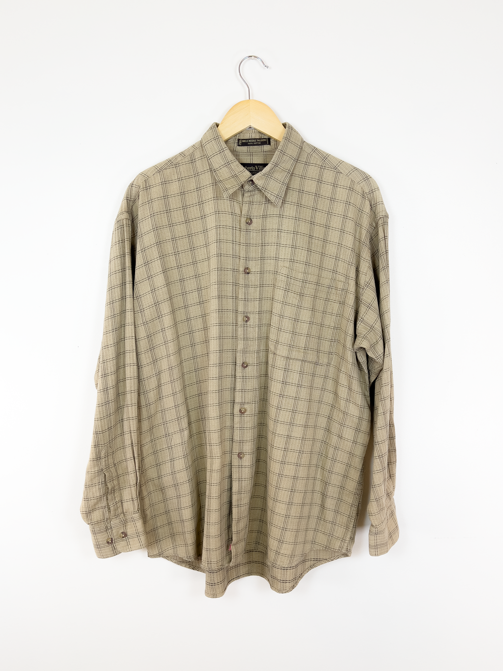 Tan Plaid Button-up