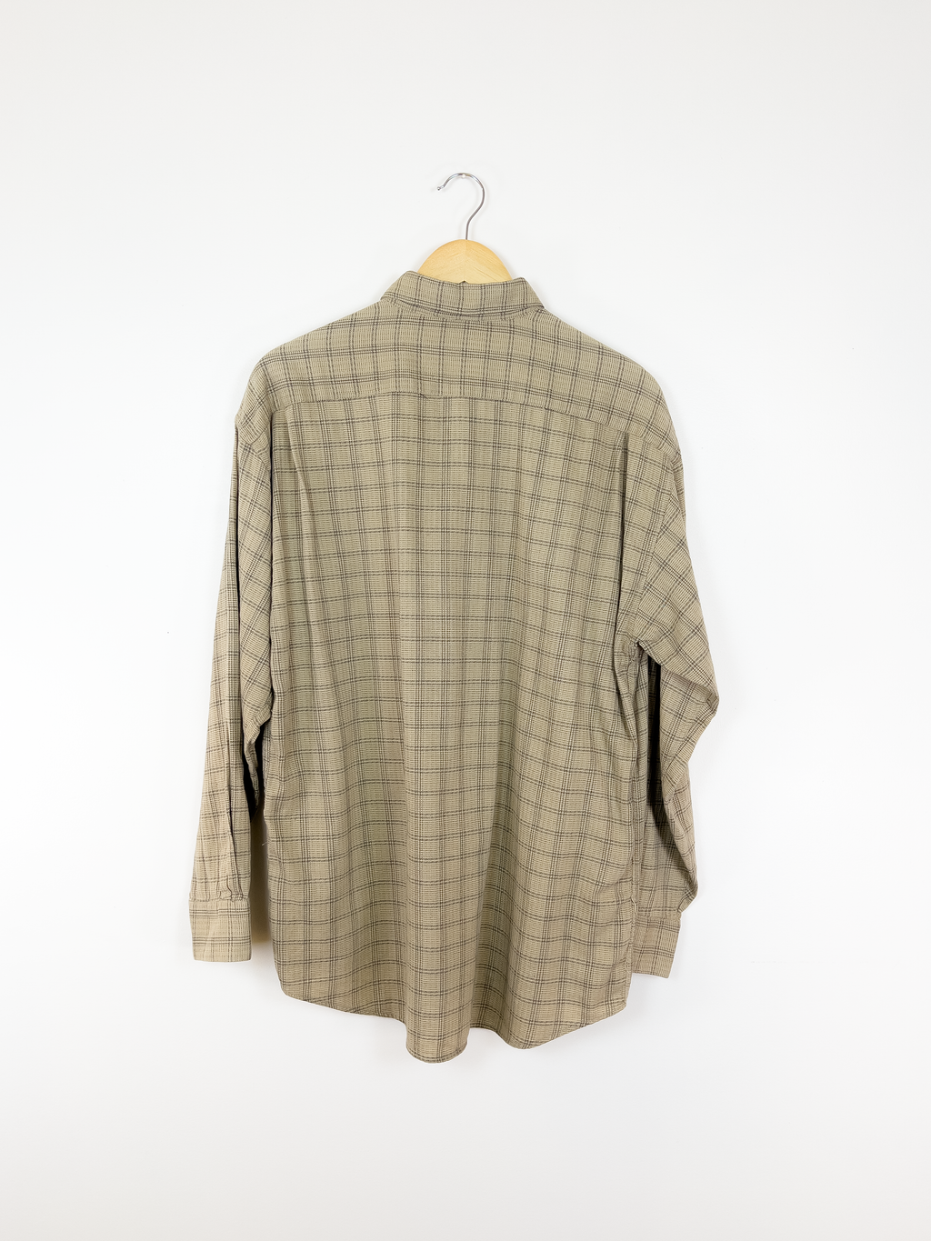 Tan Plaid Button-up