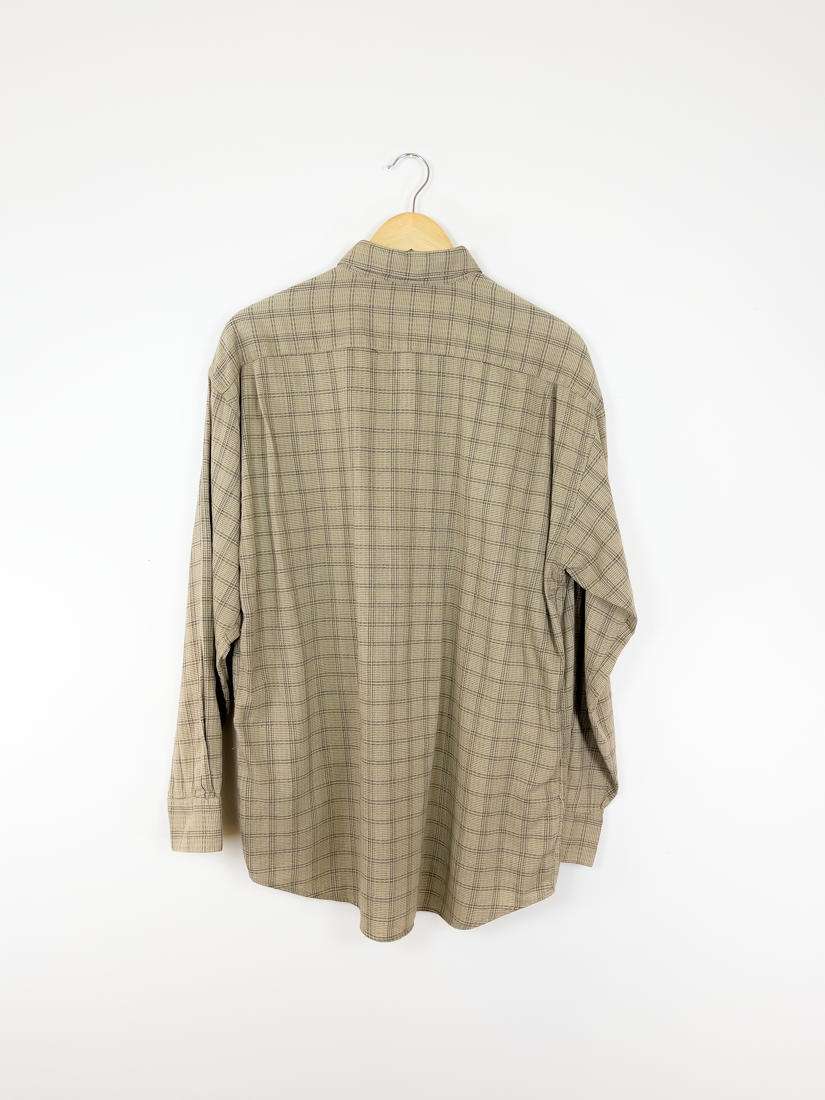 Tan Plaid Button-up