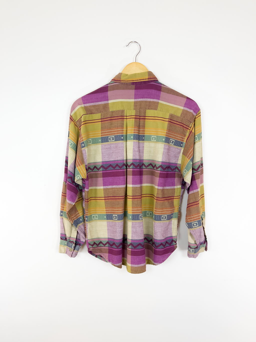 Yellow and Purple Patterned Shirt