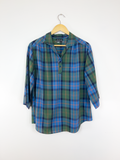 Blue and Green Plaid Popover Shirt