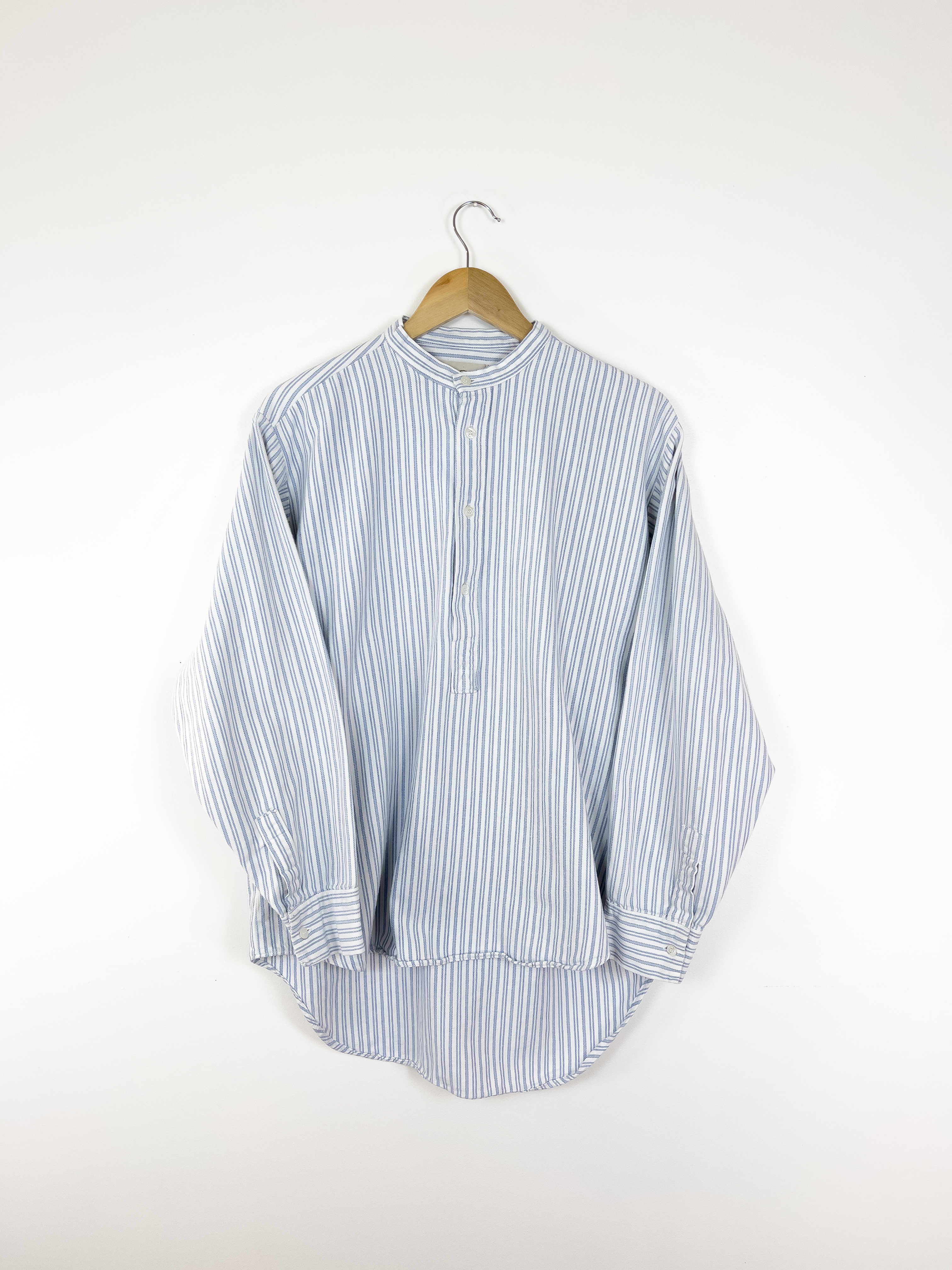 Stripe Grandad Collar Shirt