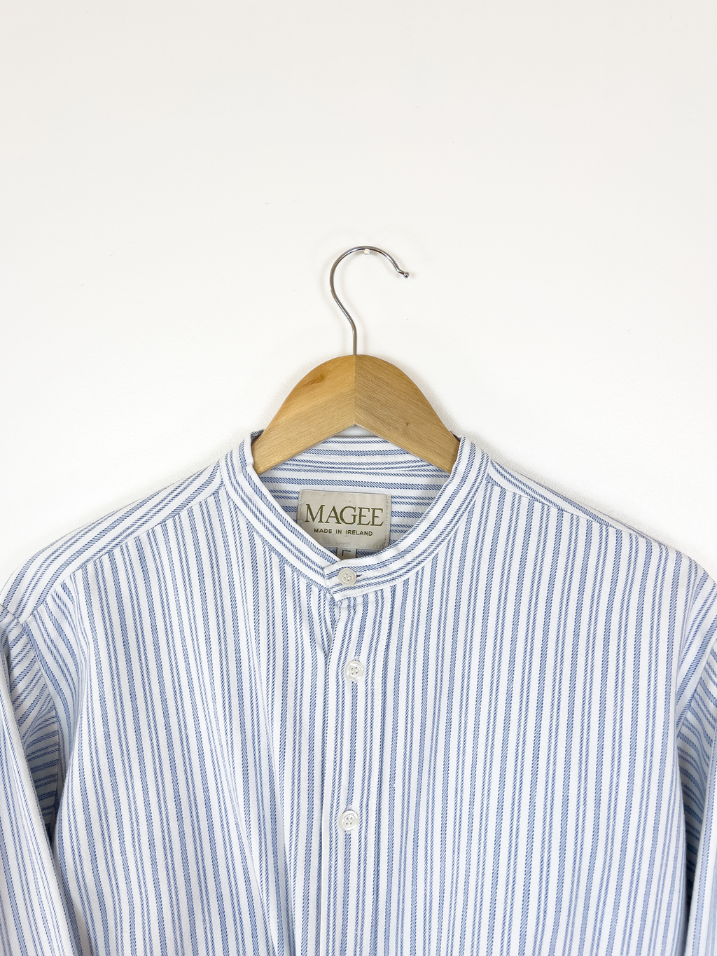 Stripe Grandad Collar Shirt