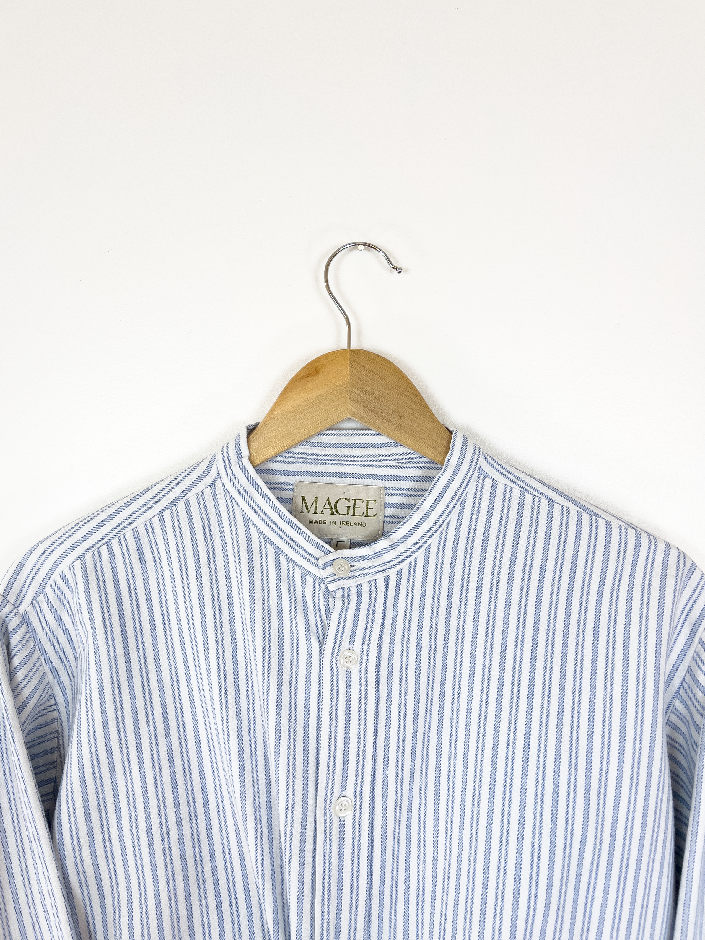 Stripe Grandad Collar Shirt