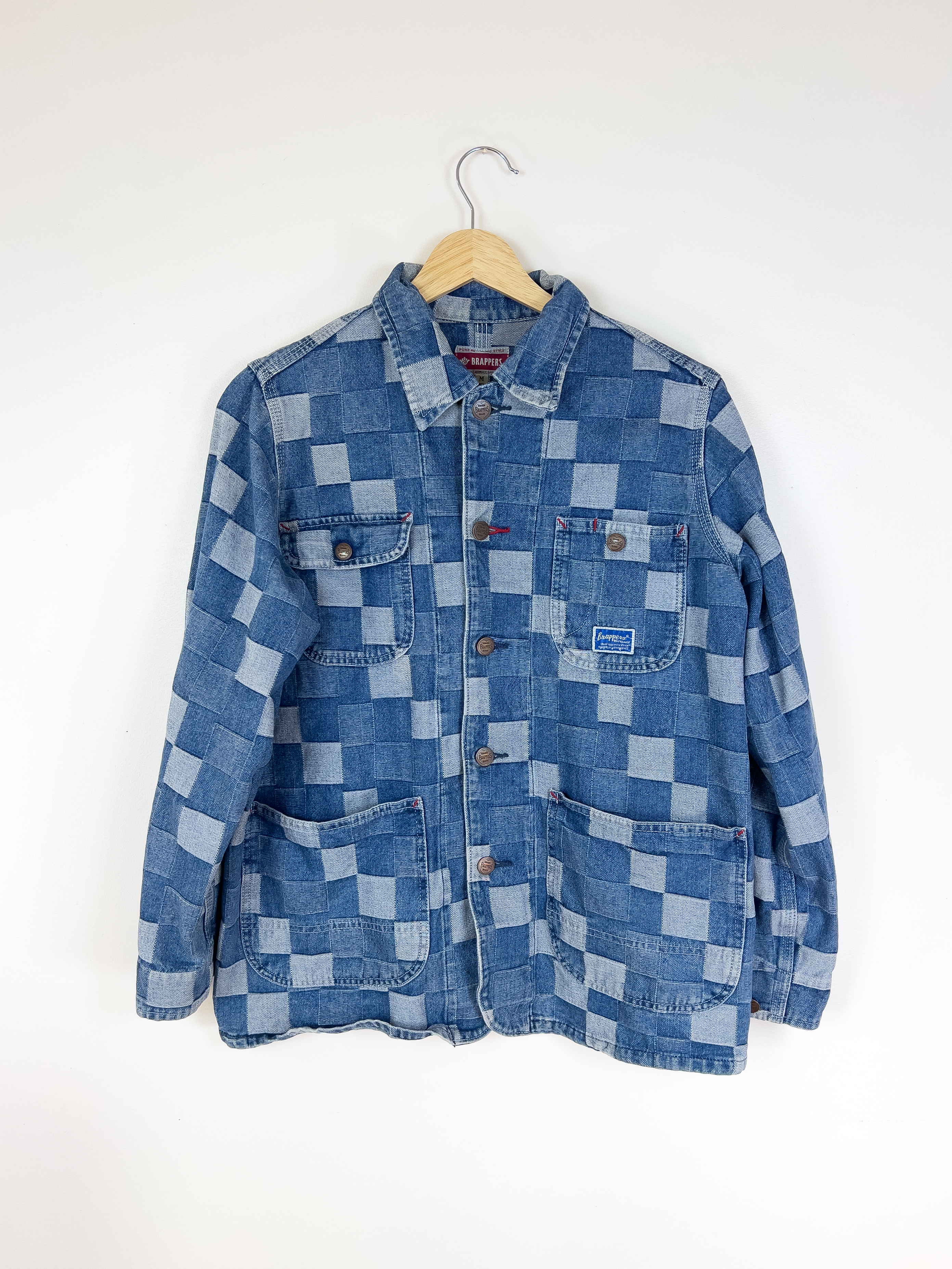 Checkerboard Denim Chore Coat