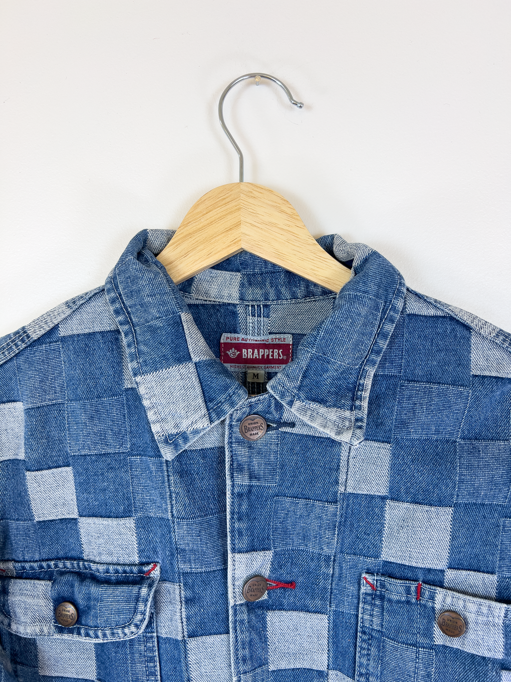 Checkerboard Denim Chore Coat