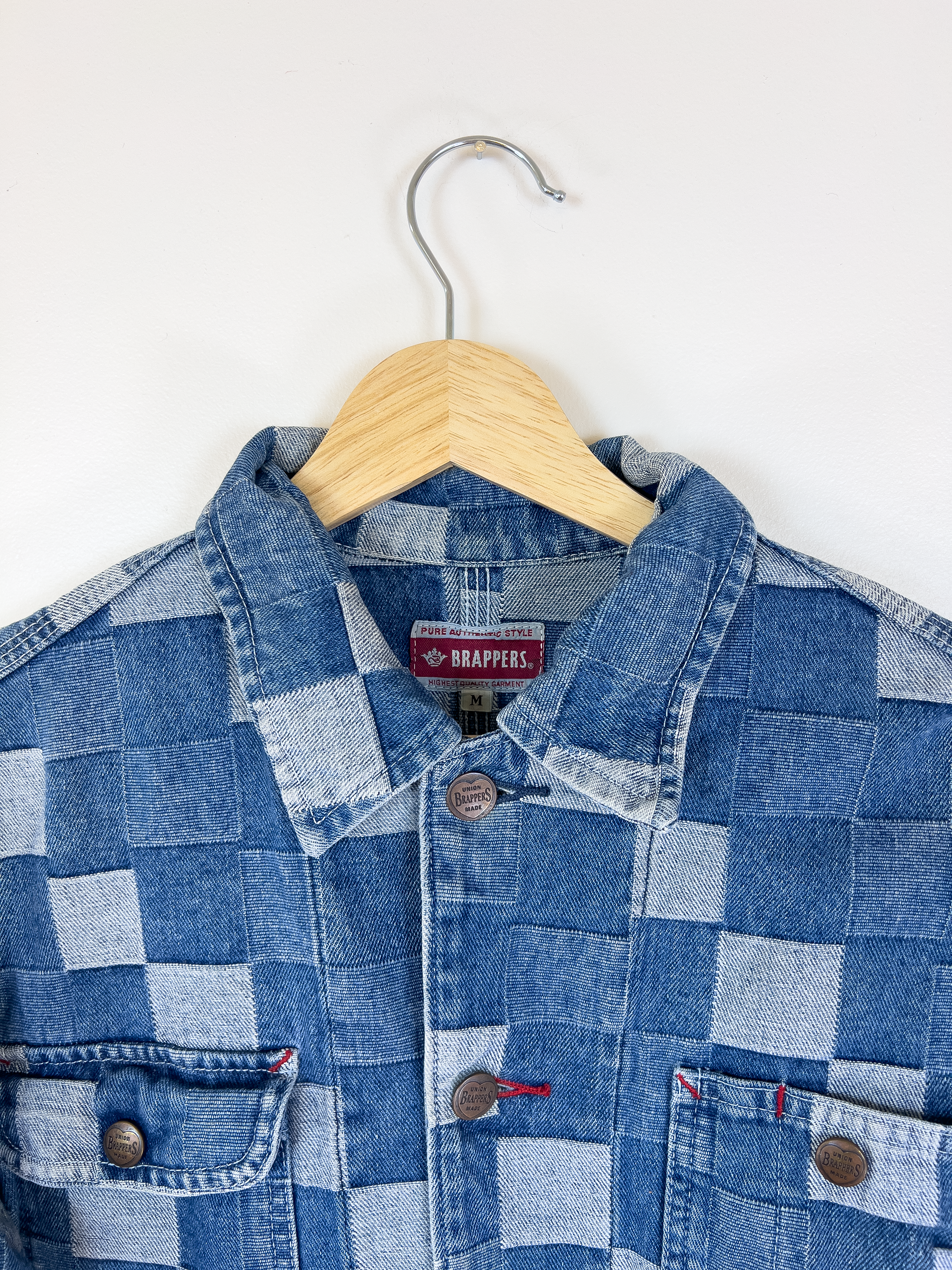Checkerboard Denim Chore Coat