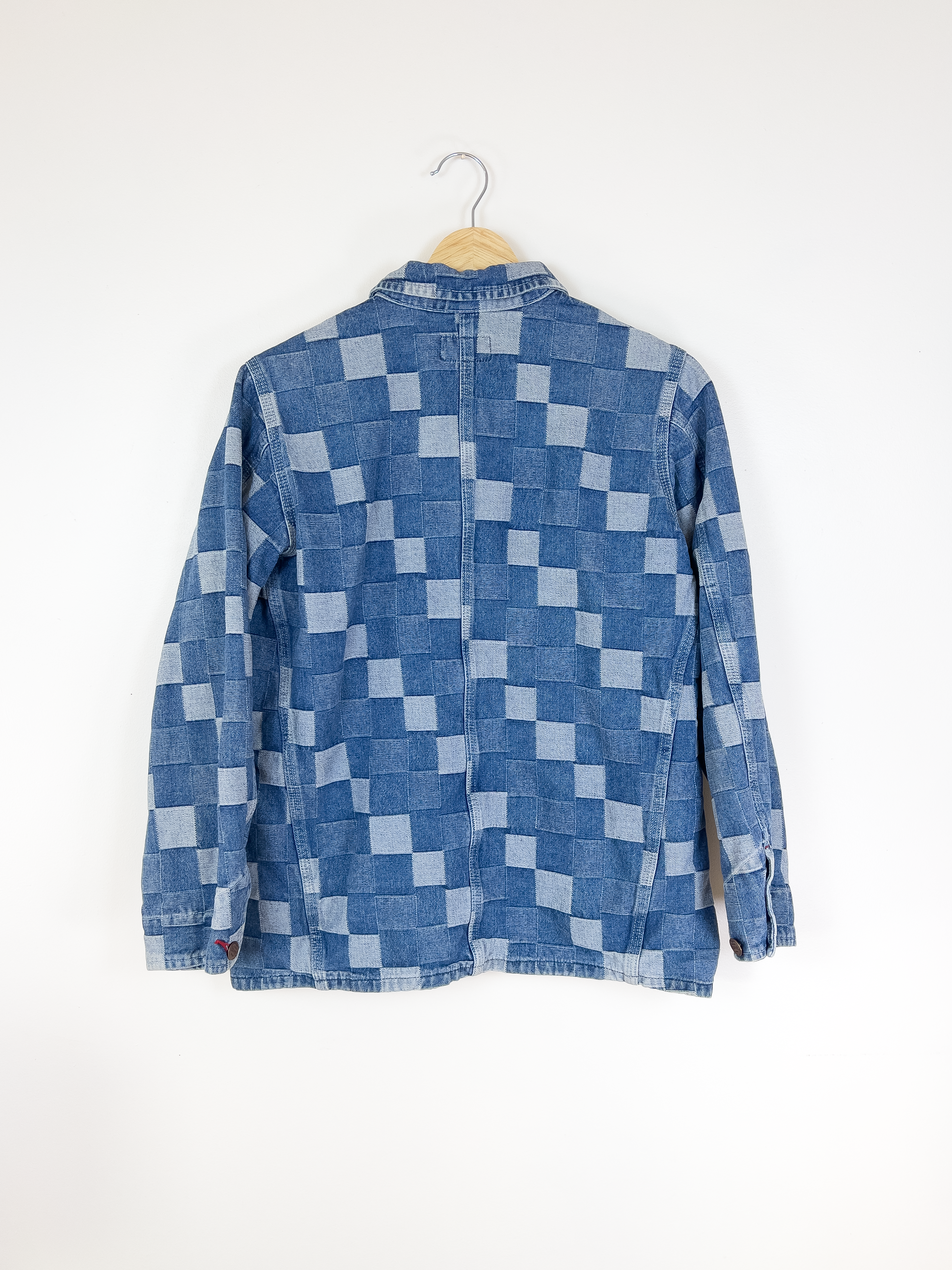 Checkerboard Denim Chore Coat