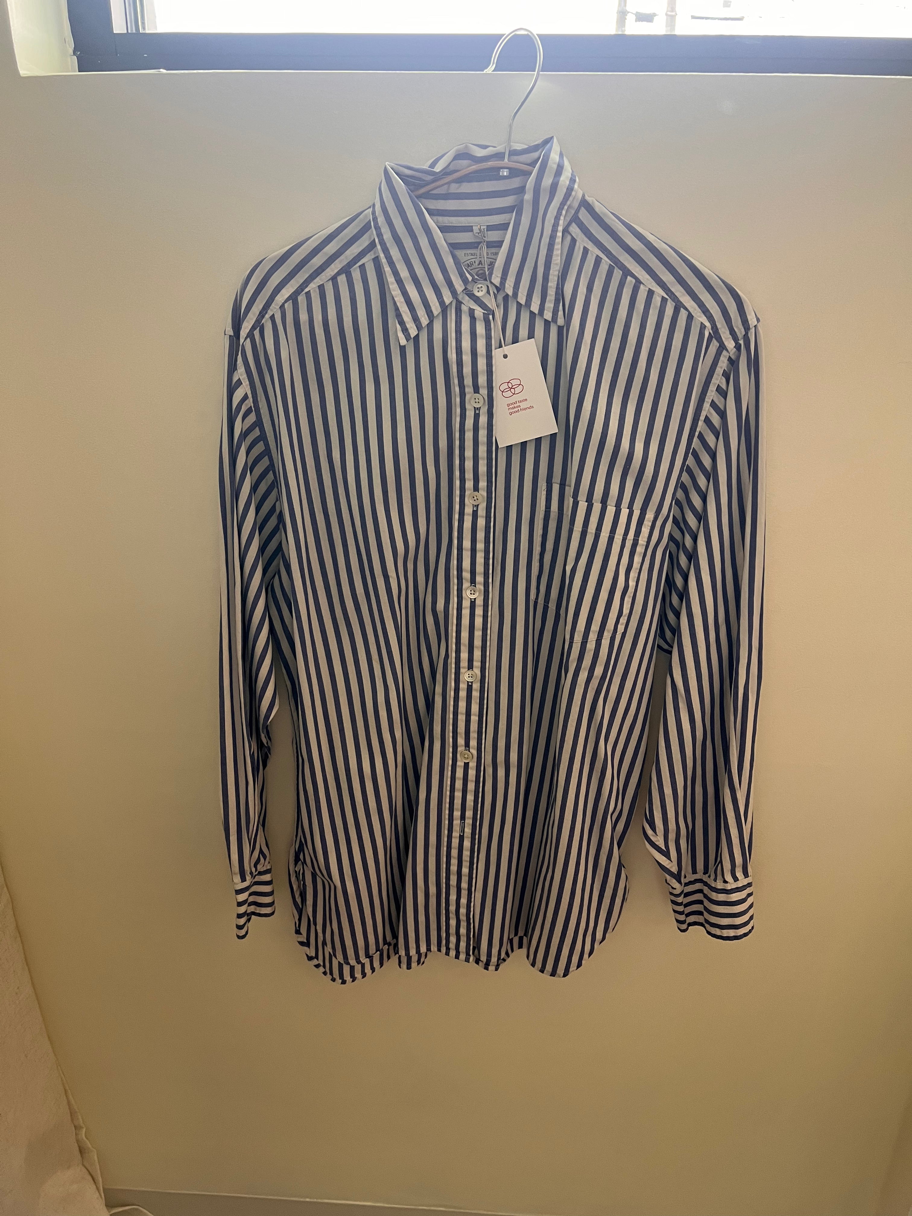 Armani Blue Stripe Button Down