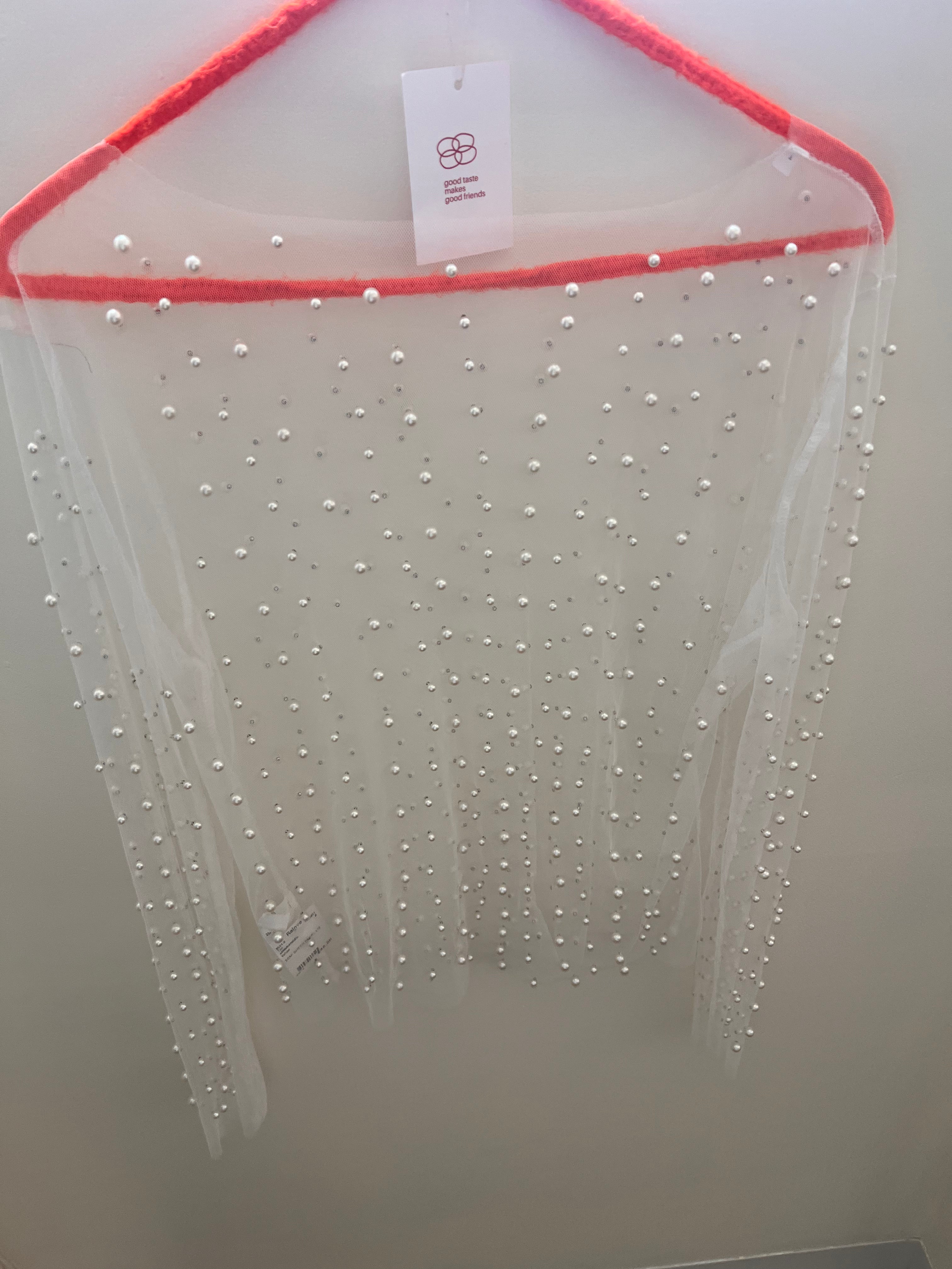 Sheer pearl shirt