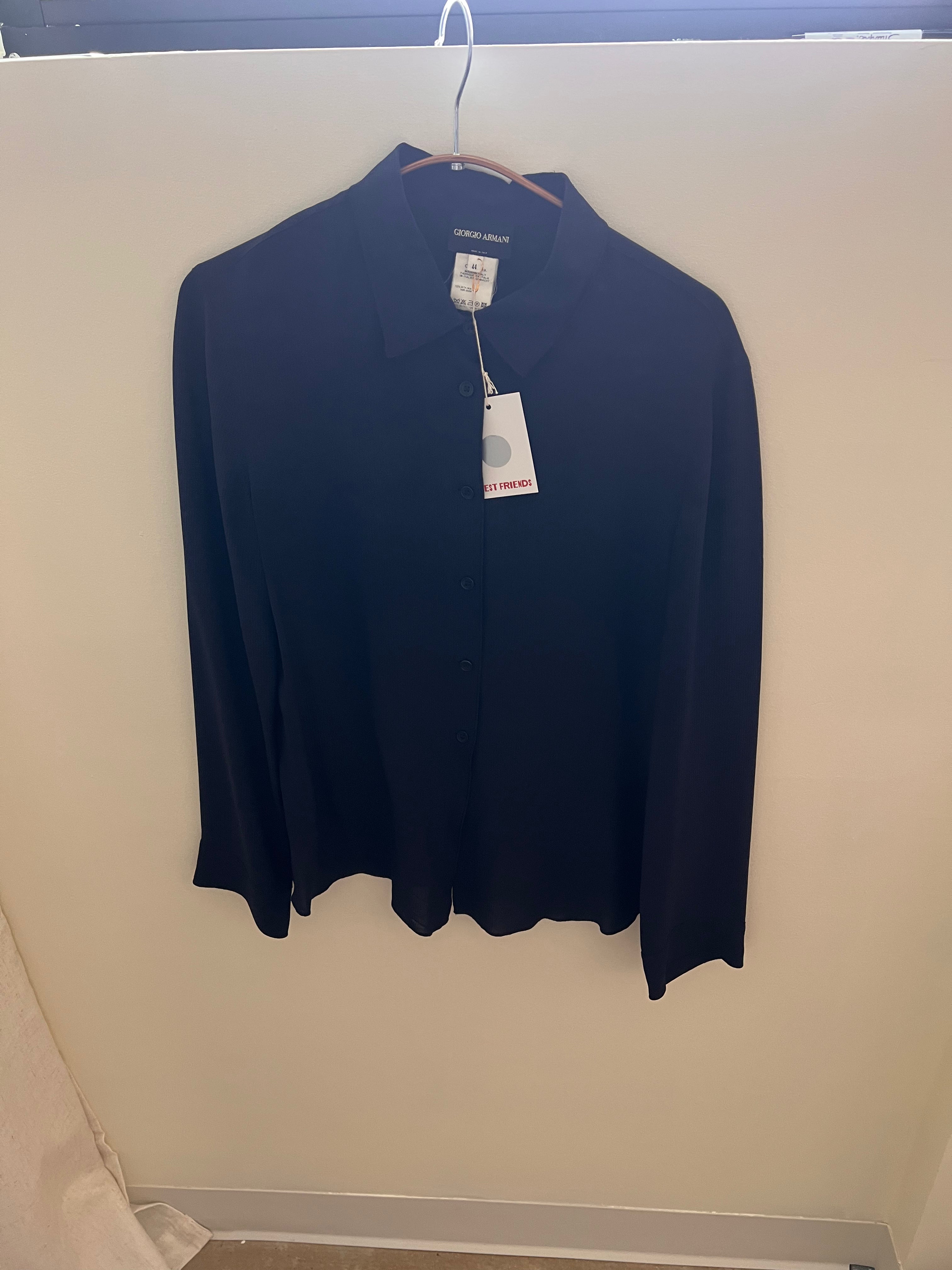 Armani Silk Button Down Blue