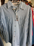 March landing stripe button down