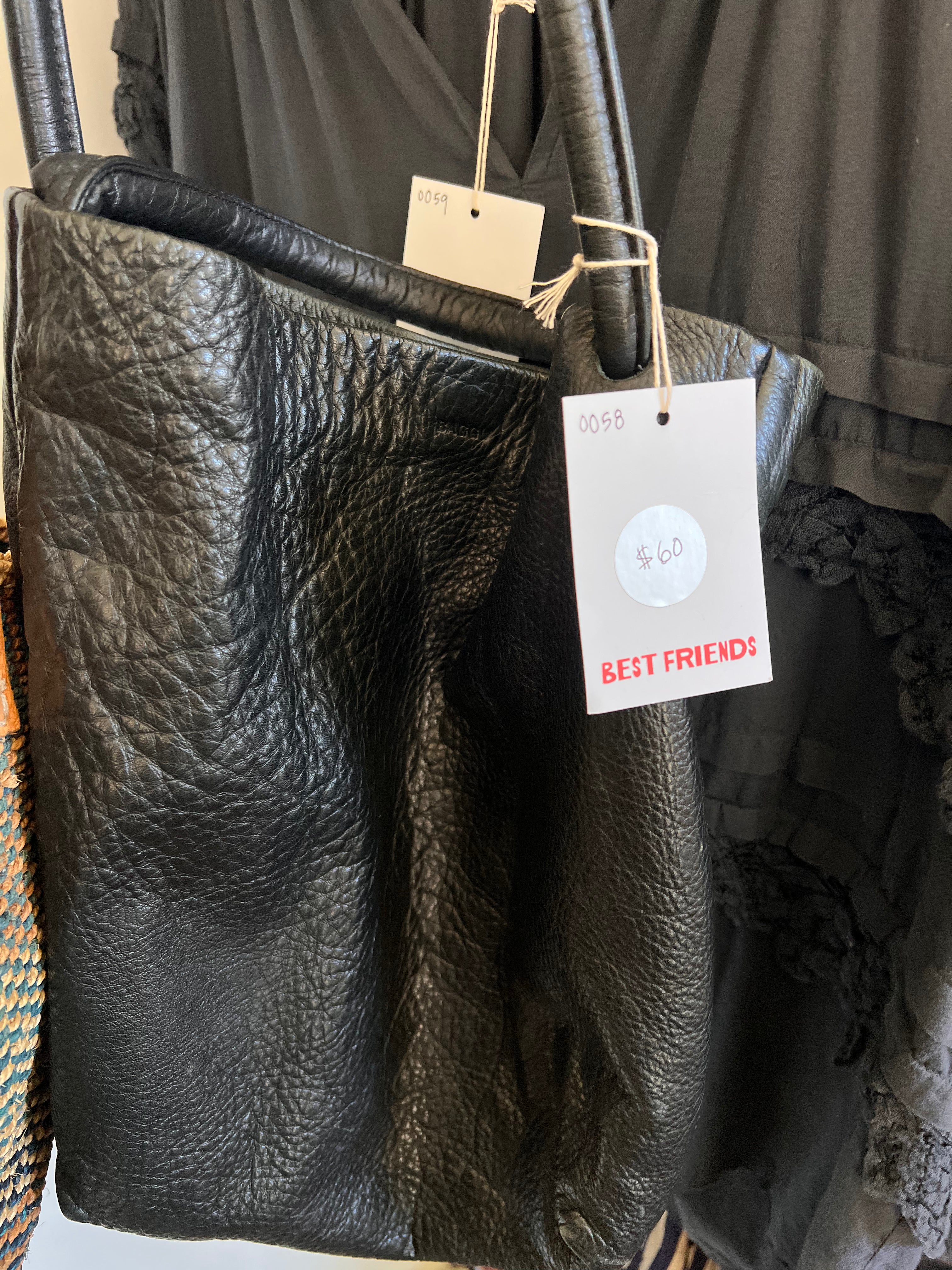 Baggu black leather bag