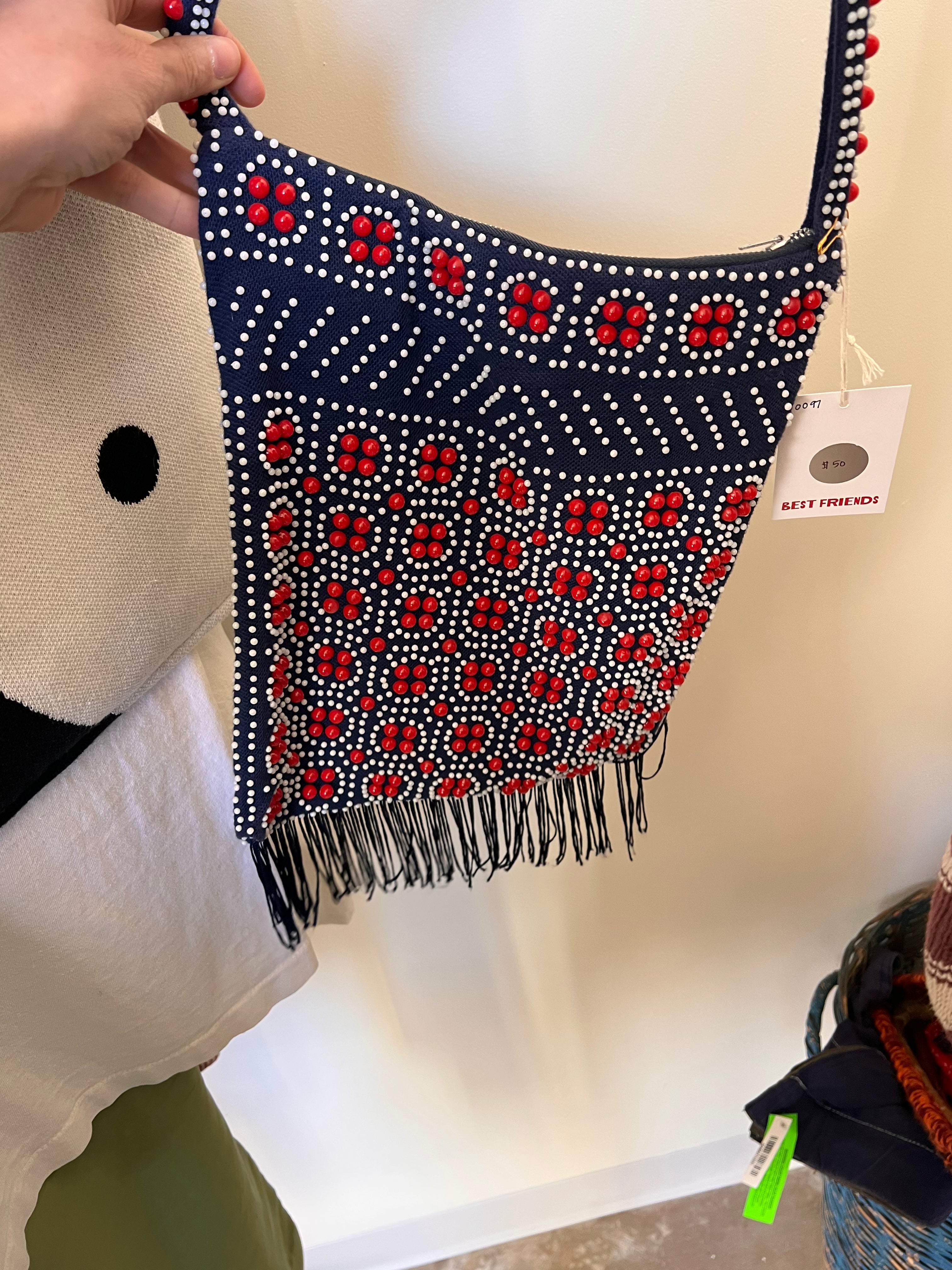 Red White & Blue Beaded bag