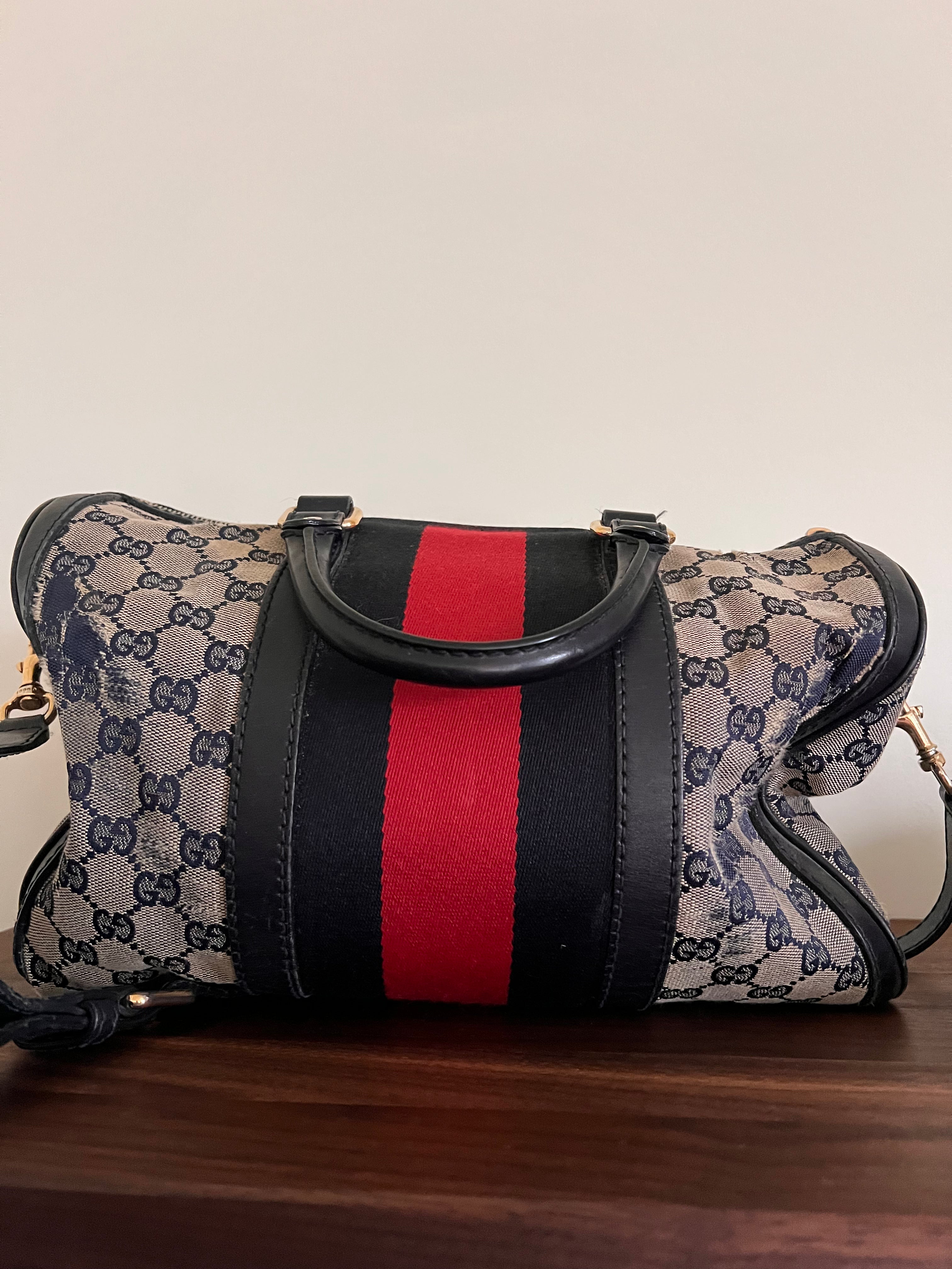 Gucci Canvas Web Boston Bag