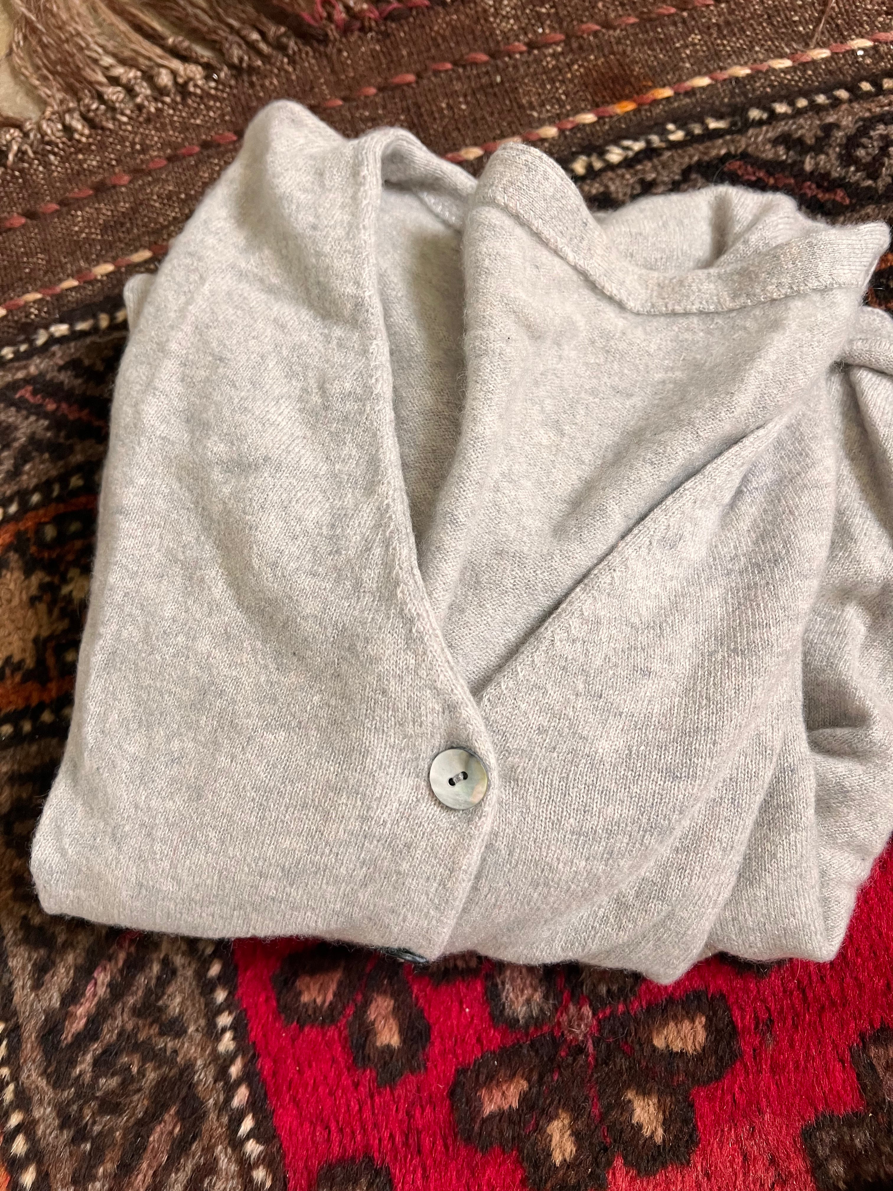 Grey Cashmere Cardigan