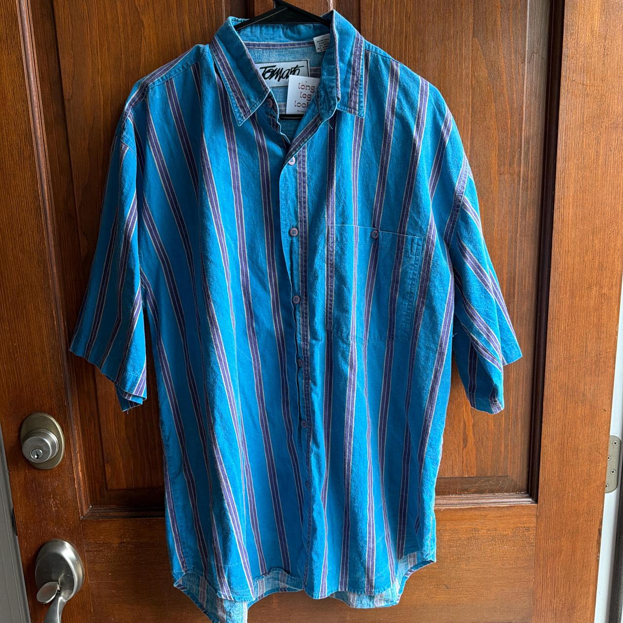 Tomato Blue Button Up